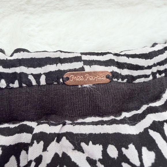 Free People Boho Strapless Maxi Dress Black Ivory Print Size S - Picture 7 of 10